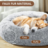 Calming Donut Bed for Dogs & Cats (Gray)
