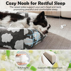 Small Dog Bed for Small Dogs, Rectangle Washable Orthopedic Dog Bed with Removable Zipper Cover, Cute Soft Calming Puppy Pet Bed with Jacquard Shaggy Plush & Non Skid Bottom