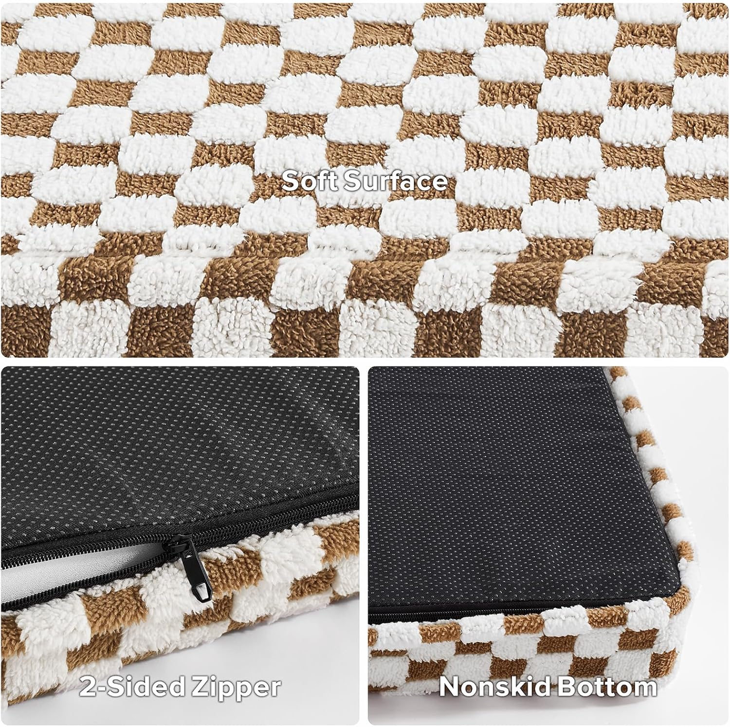 Orthopedic Egg-Crate Dog Bed with Washable Cover (Brown)