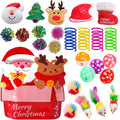 25 Pack Christmas Cat Toy, Kitten Toy Bag Set Assorted with Cat Spring Toy, Cat Ball Toy, Crinkle Cat Toy, Mouse for Cats Interactive Play
