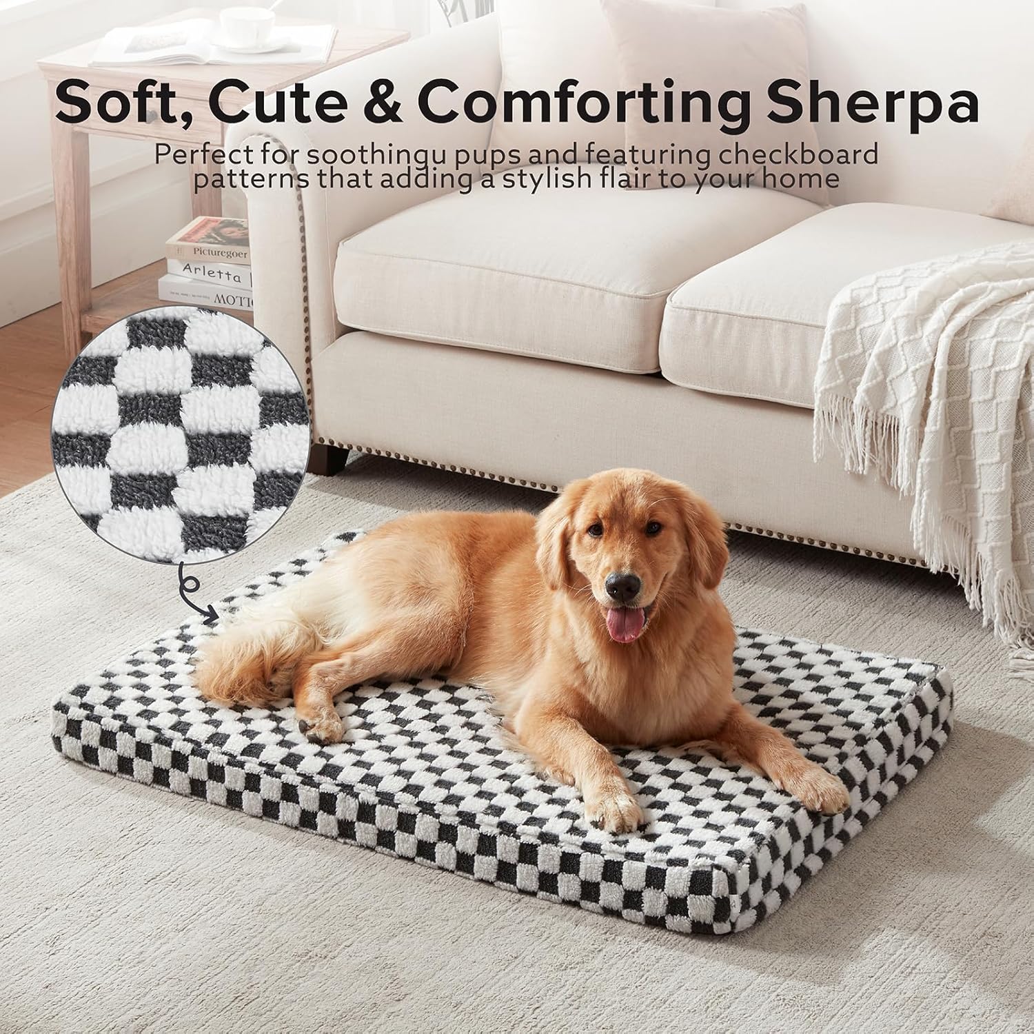 Orthopedic Egg-Crate Dog Bed with Washable Cover (Black)