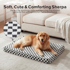 Dog Bed for Medium Dogs, Large Orthopedic Dog Bed with Removable Washable Cover, Cute Modern Plush & Memory Egg Crate Foam Dog Bed(Black))
