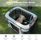 Dog Cat Playpen, Pet Puppy Portable Playpens for Outdoor Travel Crate, Indoor After Surgery Use, Foldable Dog Kennel Tent for Rabbit or Small Animals and Tent Stakes