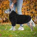 Fuzzy Dog Sweaters for Large Dogs Dog Hoodie Soft Double-Sided Plush Fleece Pet Sweater Clothes Coats Pet Hoodie Sherpa Hooded Sweatshirt