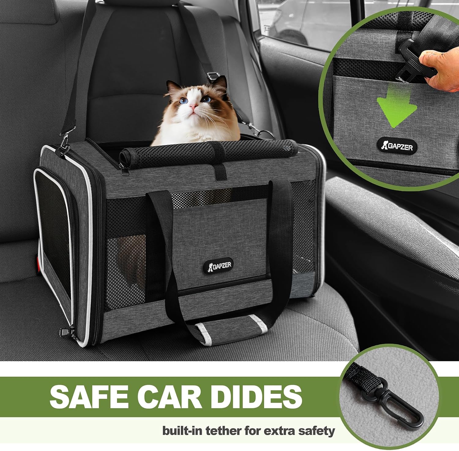 Cat Carrier 18x11x11 Top Load Soft Pet Travel Bag Over 15 lbs, Collapsible Small Dog Puppy Crate 10 Pounds, Small Animal Rabbit Kennel Carrying Case, Kitten Mesh Cage Medium Cat