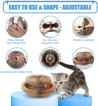2-Pack Kitty Kurls Cat Scratcher – Foldable Magic Organ Cat Scratcher Board, Reversible Corrugated Cardboard Kitty Scratching Toy with 2 Bell Balls for Indoor Exercise
