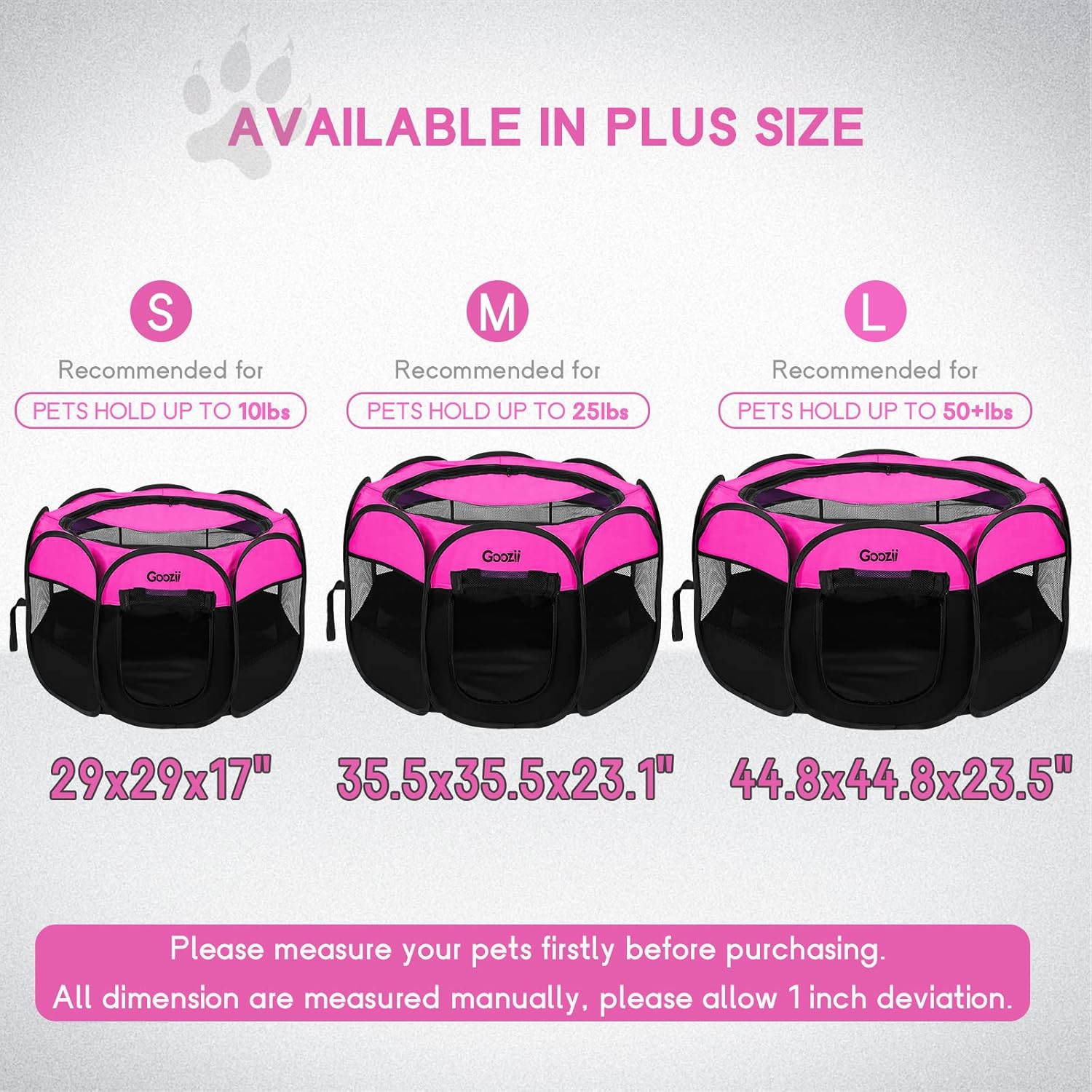 Pet Cat Playpen for Indoor Cats Enclosed, Portable Foldable Dog Playpen Outdoor Tent Crate Cage with Zipper Top Cover Door for Kitten Puppy Outside Rv Car Camper