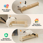 Horizontal Scratching Post, 30" Sisal Cat Scratch Pad, Large Cat Scratcher with Spring Toy, Protect Furniture for Indoor Kitten