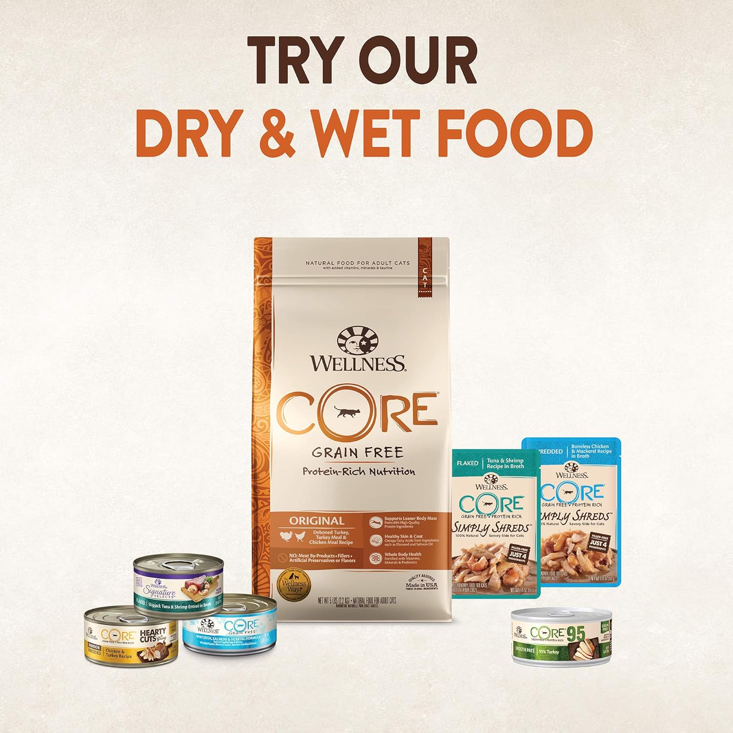 CORE RawRev Original Deboned Turkey, Meal & Chicken Meal Recipe, Dry Cat Food, 10 Pound Bag