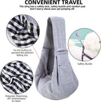 Dog Carrier Sling - Reversible Puppy Carrier Purse with Storage Pocket, Hand-Free Dog Sling Carrier for Carry Small Dogs and Cats, Travel Safety Harness, Dog and Cat Harness