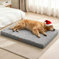 Orthopedic Dog Bed Waterproof Soft Comfortable Egg Crate Foam Large Pet Beds Crate Mat with Removable Washable Cover and Nonskid Bottom,(Grey)