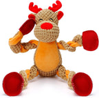 Christmas Dog Toys, Squeaky Snowman Plush with Ropes for Tug of War, Durable Interactive Chew Toys for Puppy Small Medium Large Dogs