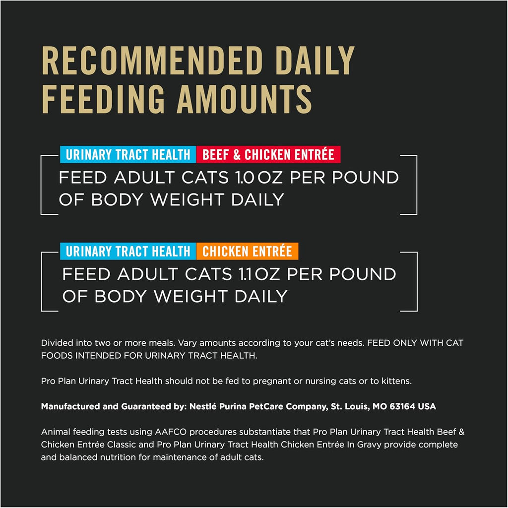 Urinary Tract Wet Cat Food Variety Pack Urinary Tract Health Beef and Chicken Entrees - (Pack of 12) 5.5 oz. Cans