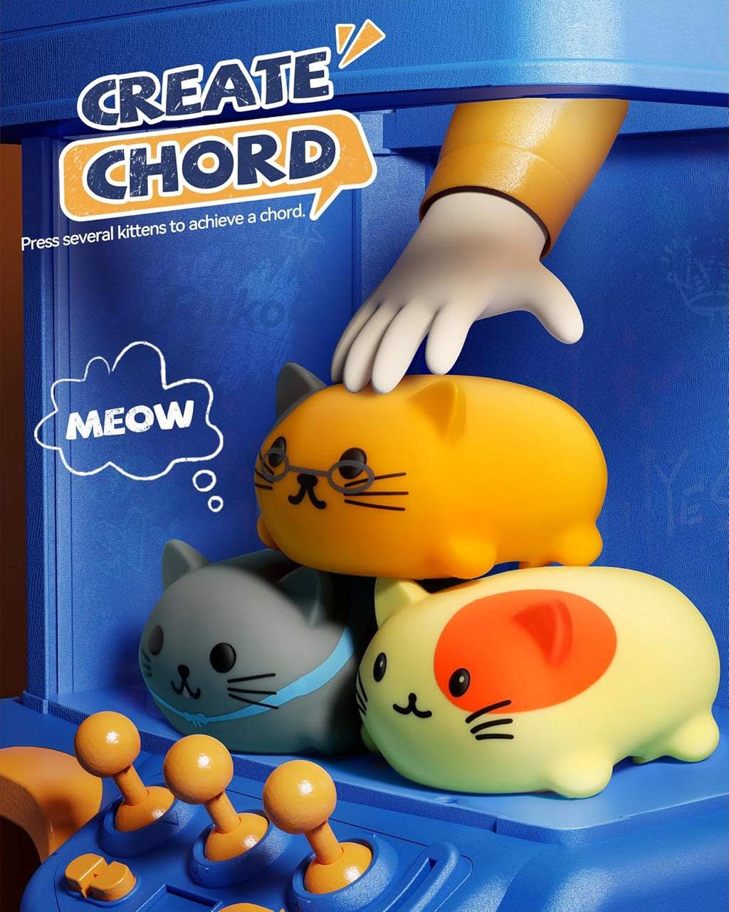 Musical Cats Piano Keyboards with Cute Meow Tone, Press Play Music Scale, Fun Music Toys for Kids, for Boys & Girls Age 3 4 5 6 7 8 9, Educational Instrument