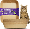 Disposable Litter Boxes for Cats, 6 Pack Cat Litter Trays for Travel, Temporary Use, or Liner – Leak-Proof, Eco-Friendly, Easy Clean-Up