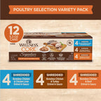 Signature Selects Shredded Adult Wet Cat Food, Natural, Protein-Rich, Grain Free, 5.3 Ounce, 12 Pack (Poultry Variety Pack)