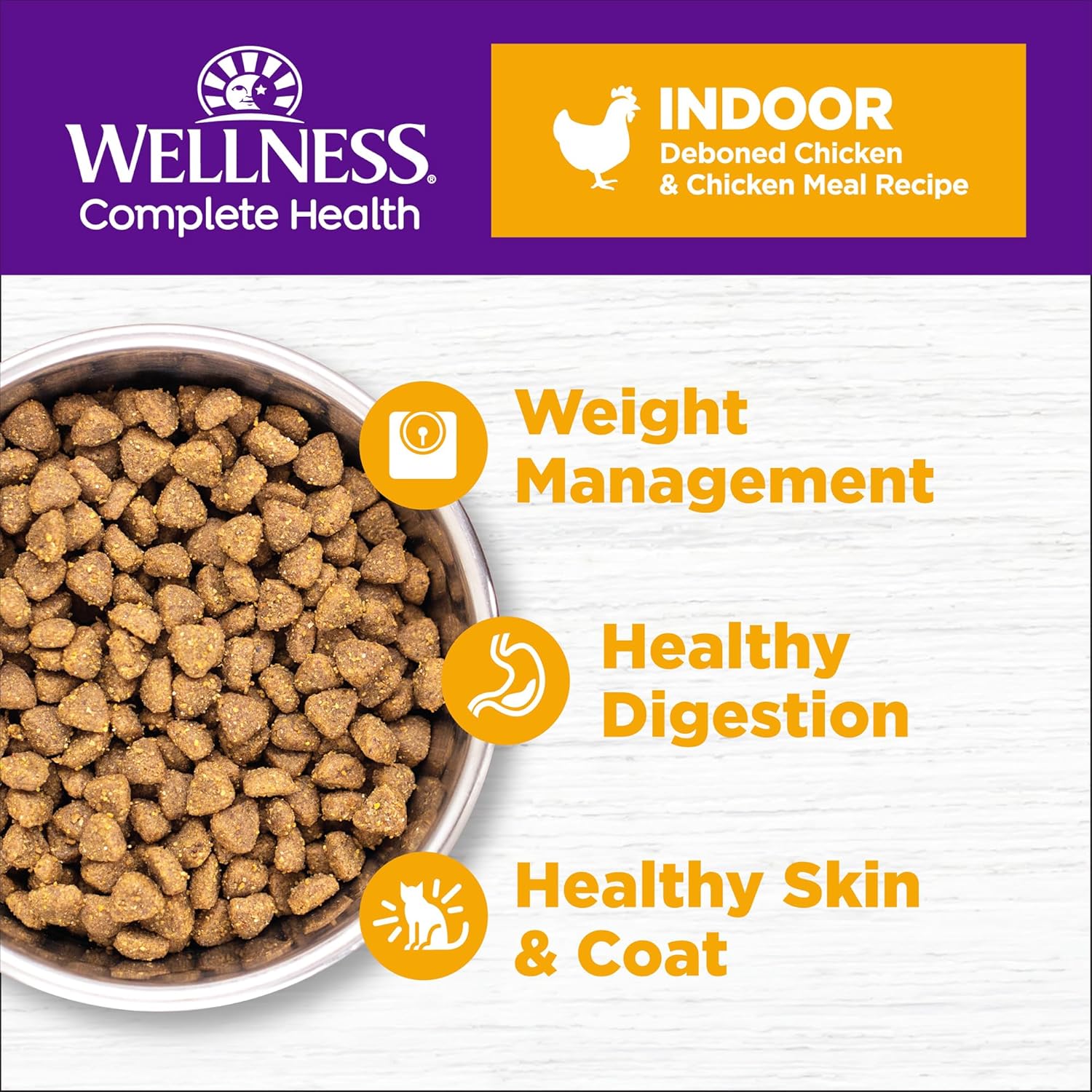 Complete Health Adult Dry Cat Food for Indoor Cats, Grain Free, Natural, Chicken & Chicken Meal