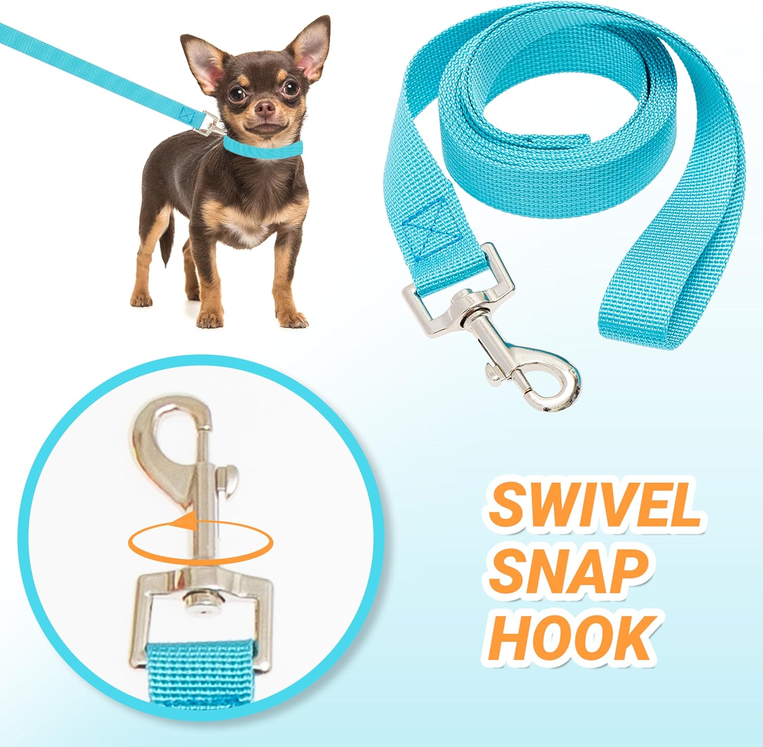 12 Pcs Dog Leashes for Small Medium Large Dogs, 6FT Lead Short Dog Leash with Swivel Hook for Walking, Training, Hiking, Rescues, Grooming, Shelter, Outdoor