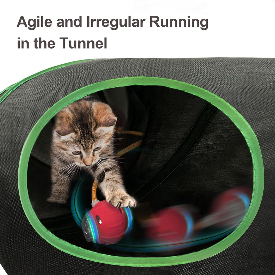 Motion-Activated Ball in Cat Tunnel (Orange-Red)