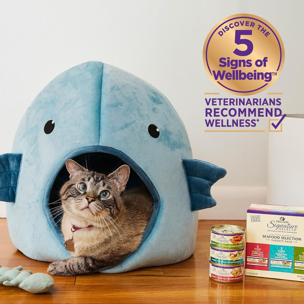 Signature Selects Shredded Adult Wet Cat Food, Natural, Protein-Rich, Grain Free, 5.3 Ounce, 12 Pack (Poultry Variety Pack)