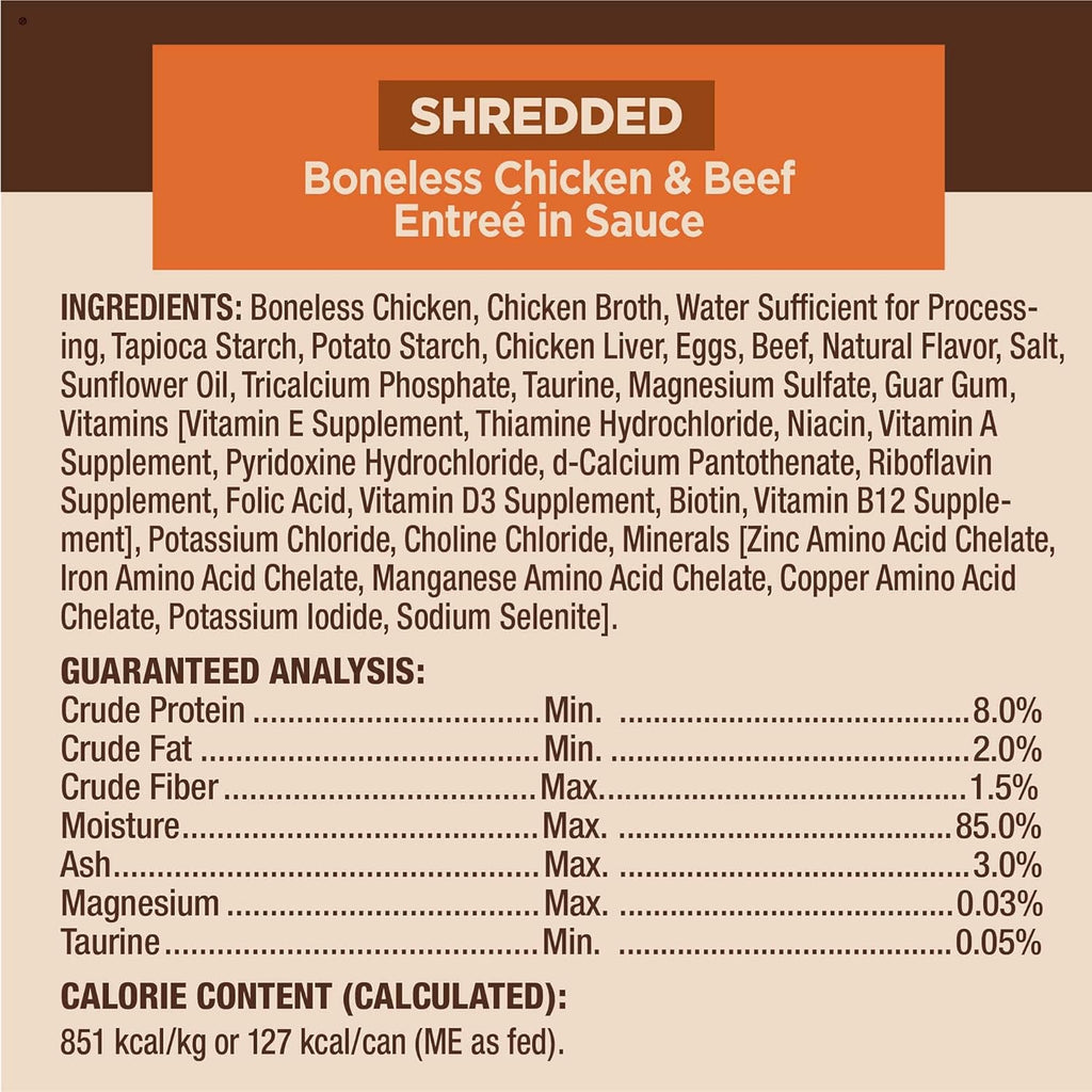 Signature Selects Shredded Adult Wet Cat Food, Natural, Protein-Rich, Grain Free, 5.3 Ounce, 12 Pack (Poultry Variety Pack)