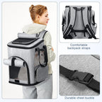 Cat Backpack Carrier, Breathable Expandable Cat Backpack Large Space Cat Carrier Backpack for Kitty Small Dog, Foldable Airline Approved Dog Backpack, Cat Travel Bag Up to 20 lbs