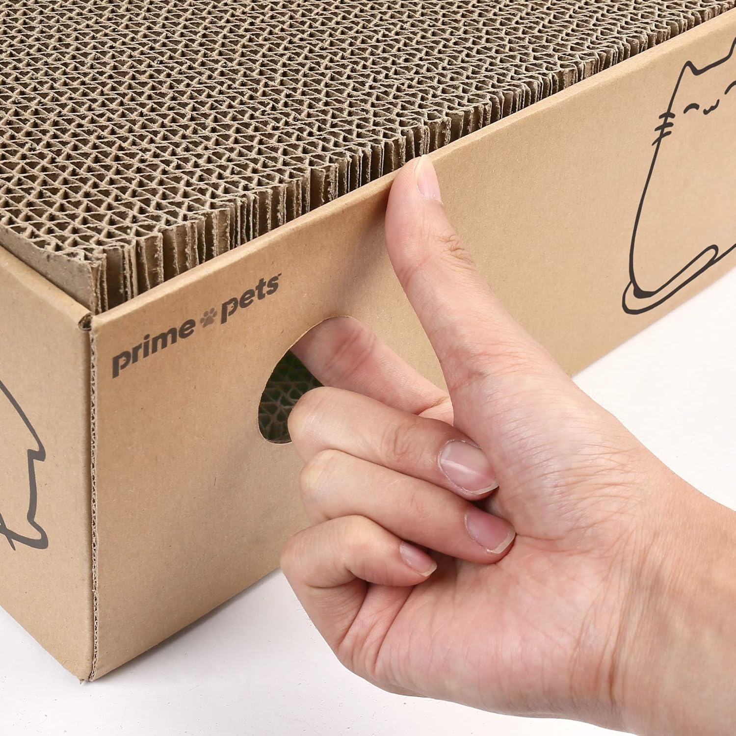 Cat Scratcher, Wide Cat Scratch Pad with Box, 5 Pack, XL Reversible Scratcher Cardboard for Indoor Cats, 17x13x5'' Kitty Bed Scratching Board with Catnip, Convenient Replacement Hole Design