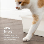 Large Open Top Cat Litter Box, Kitty Litter Pan, Pearl