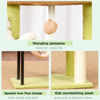 Cat Tree, Cat Tower for Indoor Cats, 43.3 inch Cactus Cat Tree Tower with Sturdy Steel Tube, Hammock, Cat Condo for Small Cats and Kittens, Scratching Post