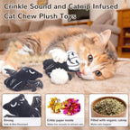 Cat Toys, Crinkly Catnip Toys for Indoor Cats Kitty Chew, Safe Teeth Cleaning Kitten Toy, Interactive Cat Nip Kicker Toy,
