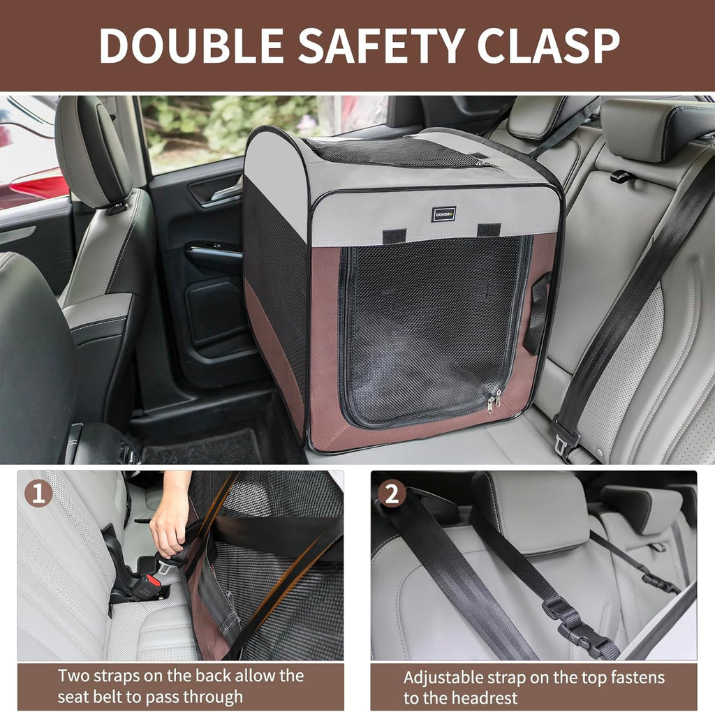 Dog Kennels and Crates for Medium Dogs, Portable Pop Up Indoor Pet Cage with Sturdy Wire Frame, Collapsible Travel Crate Soft Sided Cat Bag Escape Proof