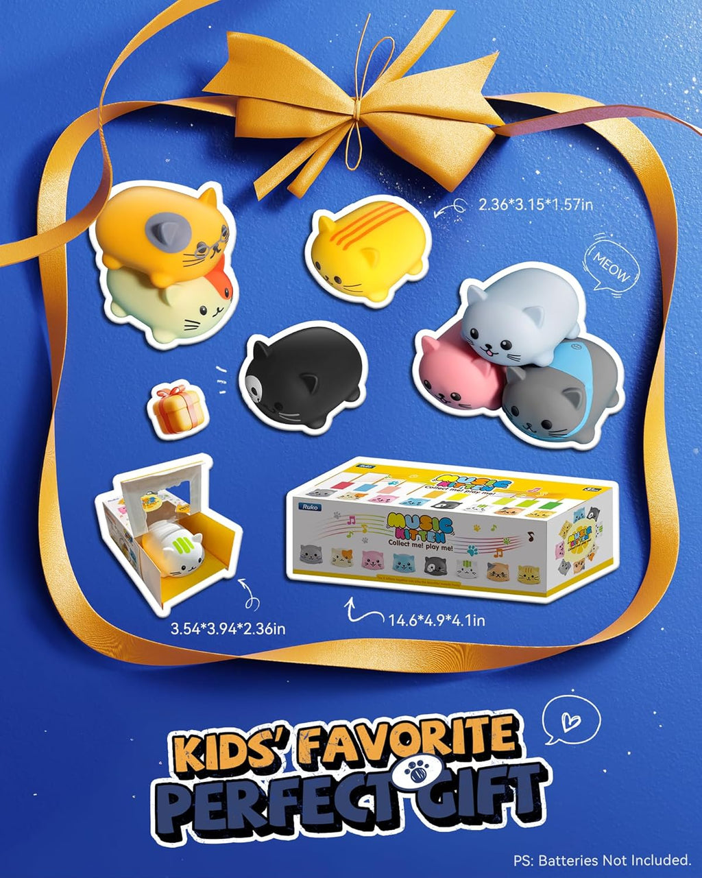 Musical Cats Piano Keyboards with Cute Meow Tone, Press Play Music Scale, Fun Music Toys for Kids, for Boys & Girls Age 3 4 5 6 7 8 9, Educational Instrument