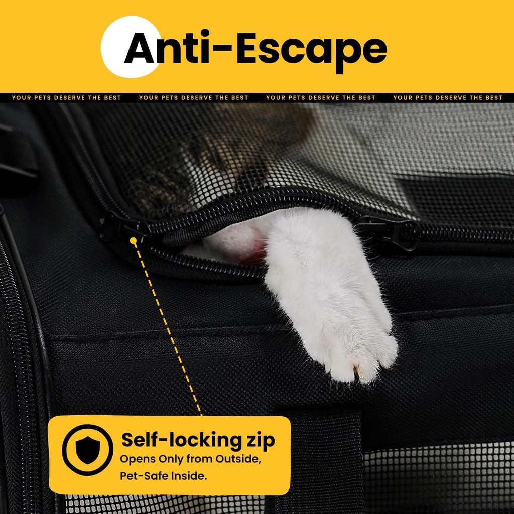 Cat Carrier Bag,Soft-Sided Pet Carriers for Dogs with 4-Sided Mesh,Airline Approved Cat Transport Carrier for Small&Medium Cats Kitten Puppy Up to 15Lb,Collapsible Cat Travel Carrier