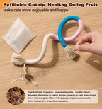 Cat Chew Ropes 4Pcs, Cat Toys for Indoor Cats with Refillable Natural Catnip, Safe Teeth Cleaning Chew Toys, Interactive Kitten Nip Toys and All Breeds
