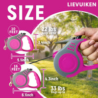 Retractable Dog Leash with Non-Slip Handle (Pink)
