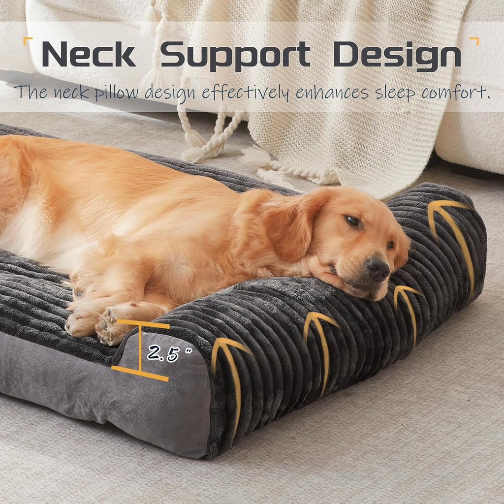 Dog Beds for Medium,Large Dogs Breeds,Sofa Dog Bed with Pillow for Crate Kennel, Super Soft Pet Bed for Support Bolster, Comfortable Pet Couch Bed & Non-Slip Bottom