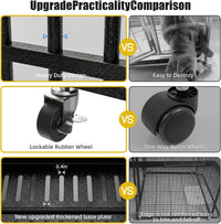 Heavy-Duty Steel Dog Crate with Wheels – Double Door (48")
