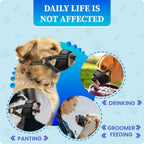 Dog Muzzle for Large Dogs - Soft Breathable Muzzle for Large Sized Dog with Air Mesh | Adjustable Mussels for Dogs Grooming | Muzzles to Prevent Biting Barking Chewing Allows Panting Drinking