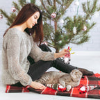 Christmas Cat Toys, Xmas Catnip Toys for Indoor Kitten Kitty, Safe Kitten Teeth Cleaning Toy, Interactive Cat Chew Kitty Kicker Toy Santa Claus