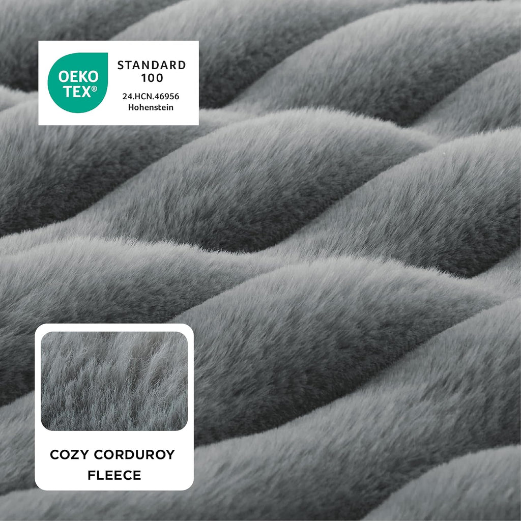 Orthopedic Dog Beds for Extra Large Dogs, Waterproof Memory Foam XL Pet Bed with Sides, Non-Slip and Egg-Crate Foam Big Dog Couch Sofa with Washable Removable Corduroy Cover, Grey