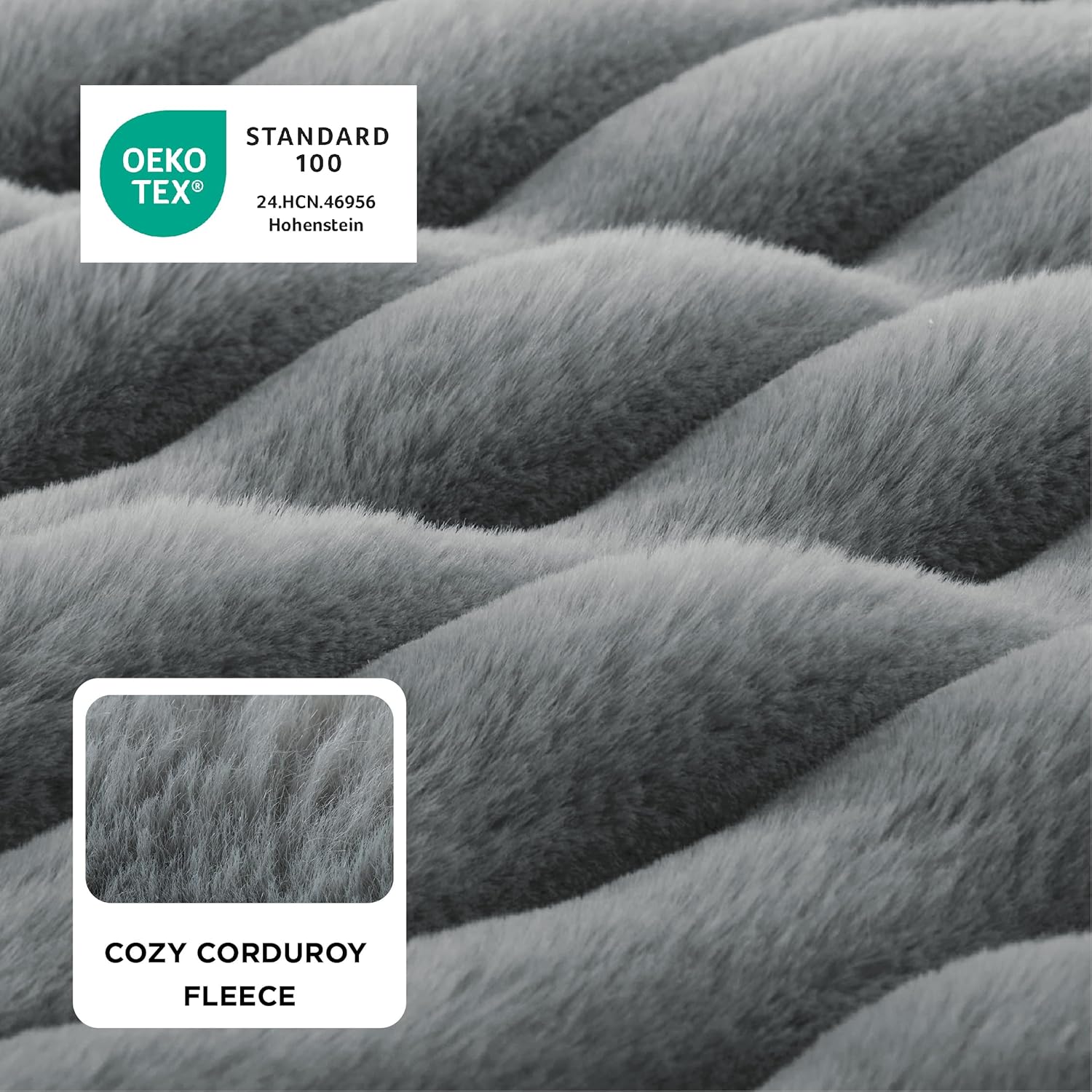 Orthopedic Dog Beds for Extra Large Dogs, Waterproof Memory Foam XL Pet Bed with Sides, Non-Slip and Egg-Crate Foam Big Dog Couch Sofa with Washable Removable Corduroy Cover, Grey