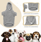 Fuzzy Dog Sweaters for Large Dogs Dog Hoodie Soft Double-Sided Plush Pet Sweater Fleece Clothes Coats Pet Hoodie Sherpa Hooded Sweatshirt