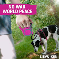 Retractable Dog Leash with Non-Slip Handle (Pink)