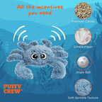Interactive Catnip Cat Plush Toy, Ocean Theme, 5'', for All Breed Size Cats (Crab)