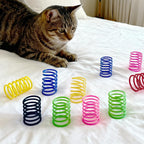6Colors Plastic Spring Cat Toys, 60 Pack Spiral Springs for Indoor Cats to Swat, Bite, Hunt, Interactive Toys for Cats and Kittens