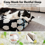 Large Dog Beds Large Sized Dog, Rectangle Washable Orthopedic Pet Bed with Removable Zipper Cover, Cute Soft Calming Puppy Pet Bed with Jacquard Shaggy Plush & Non Skid Bottom