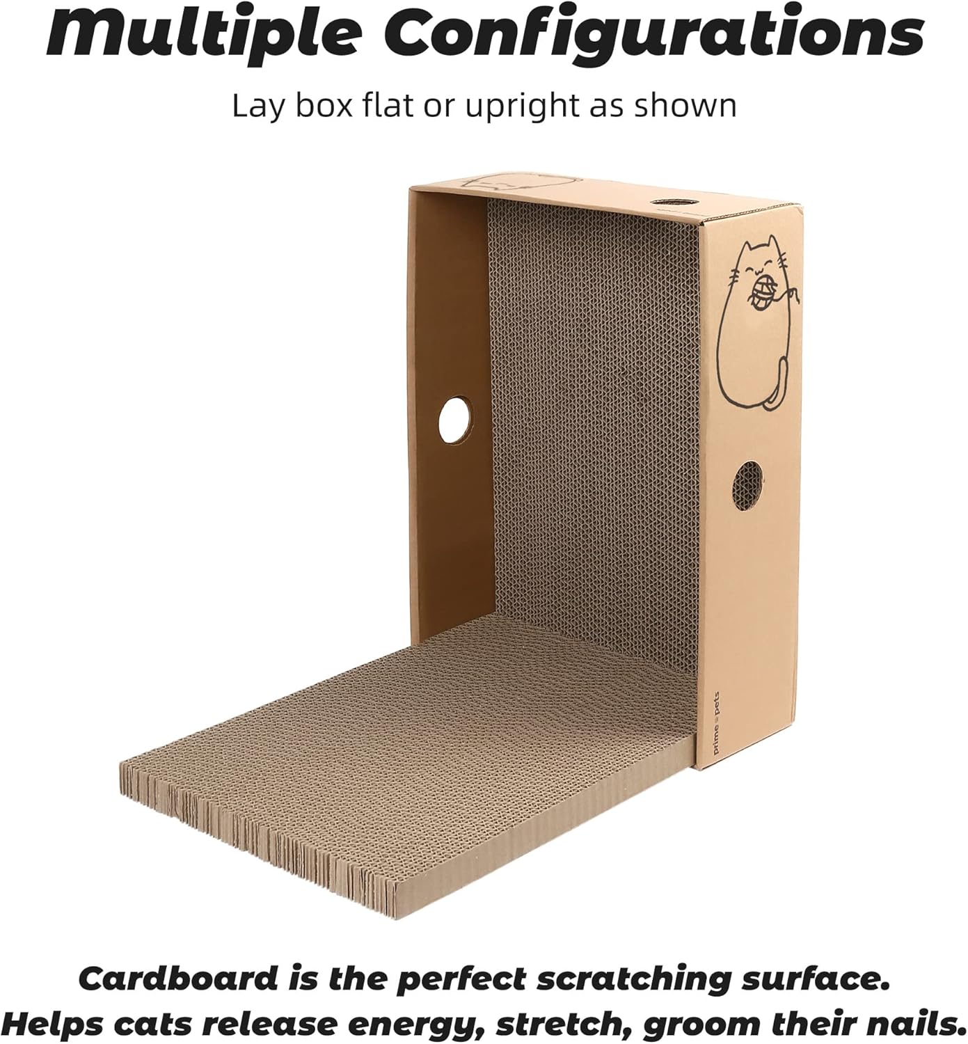 Cat Scratcher, Wide Cat Scratch Pad with Box, 5 Pack, XL Reversible Scratcher Cardboard for Indoor Cats, 17x13x5'' Kitty Bed Scratching Board with Catnip, Convenient Replacement Hole Design