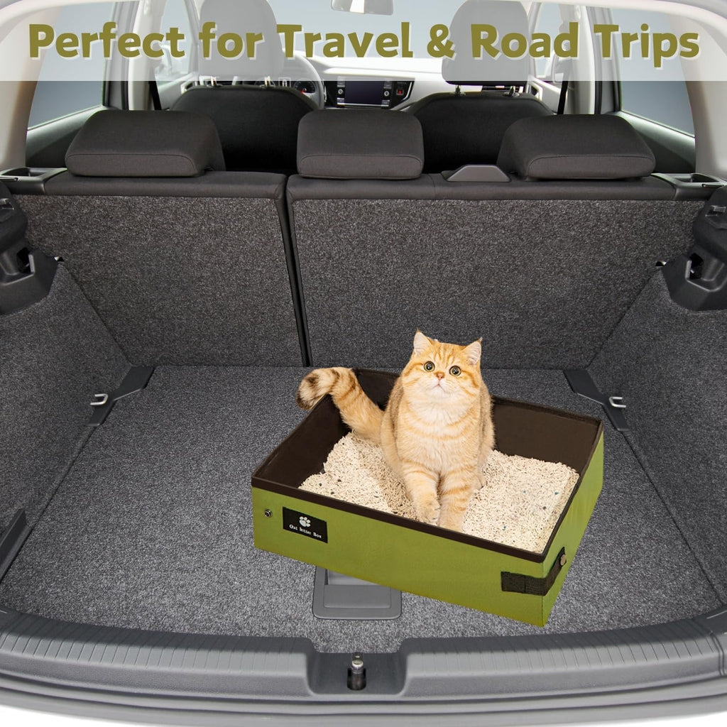 Portable Foldable Cat Litter Box - Waterproof, Leak-Proof for Outdoor Camping, Hotel Stays, Road Trips - Travel Essentials for Cats & Kittens