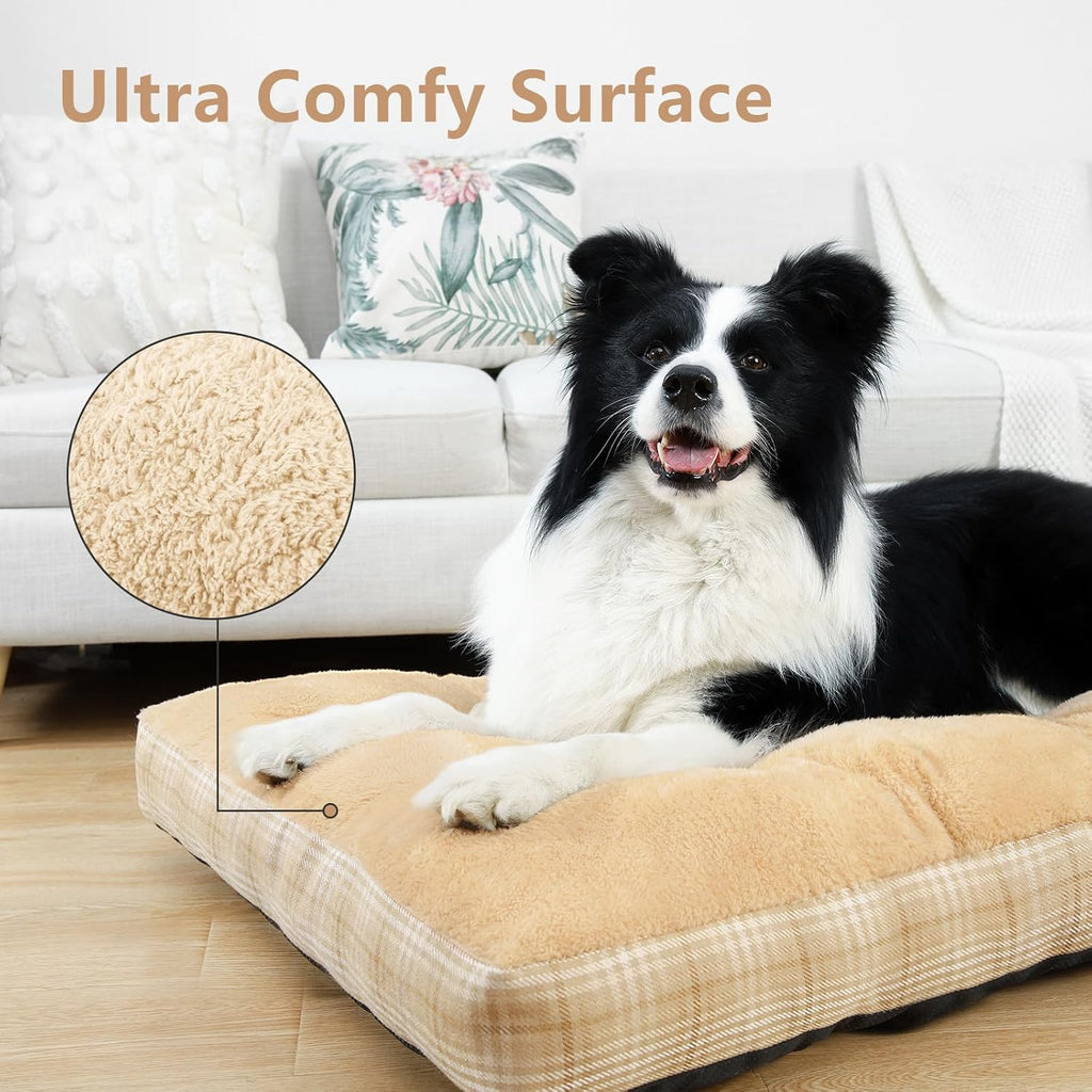 Washable L Dog Bed for Large Dogs with Anti-Slip Bottom, Premium Foam Pet Pad for Crate for Large Medium Small Sized Puppies