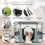 Dog Cat Playpen, Pet Puppy Portable Playpens for Outdoor Travel Crate, Indoor After Surgery Use, Foldable Dog Kennel Tent for Rabbit or Small Animals and Tent Stakes